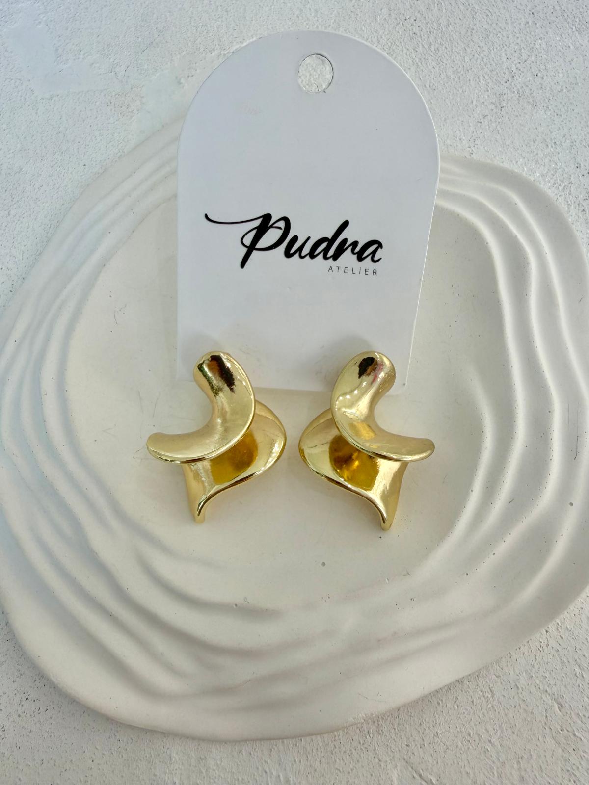 Gold Geometrik Tasarım Küpe