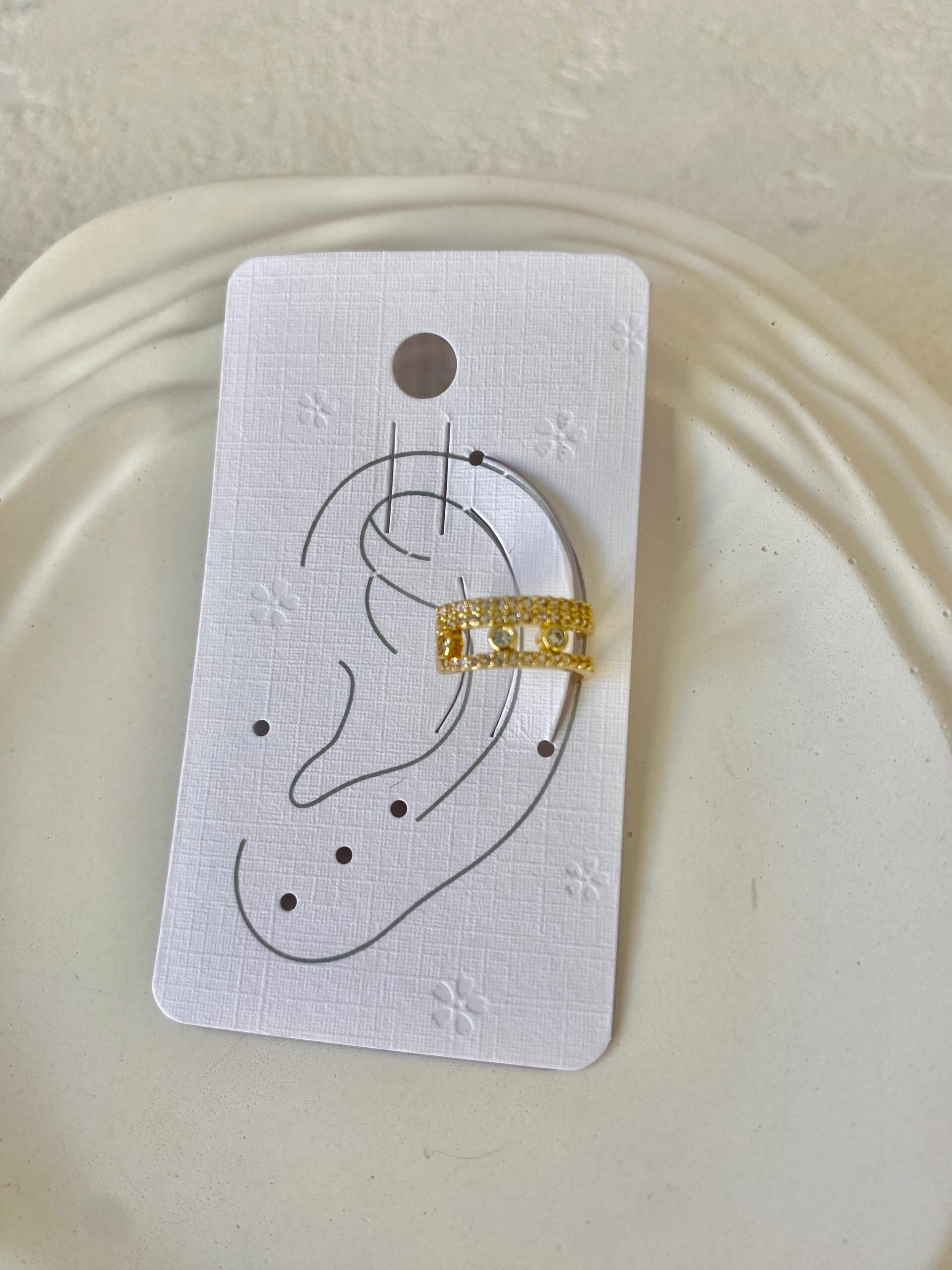 Taşlı Küçük Toplu Earcuff Kıkırdak Küpe - Görsel 2