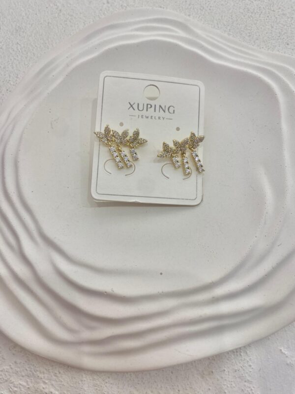 Xuping 14k Taşlı Kelebek Model Çelik Küpe