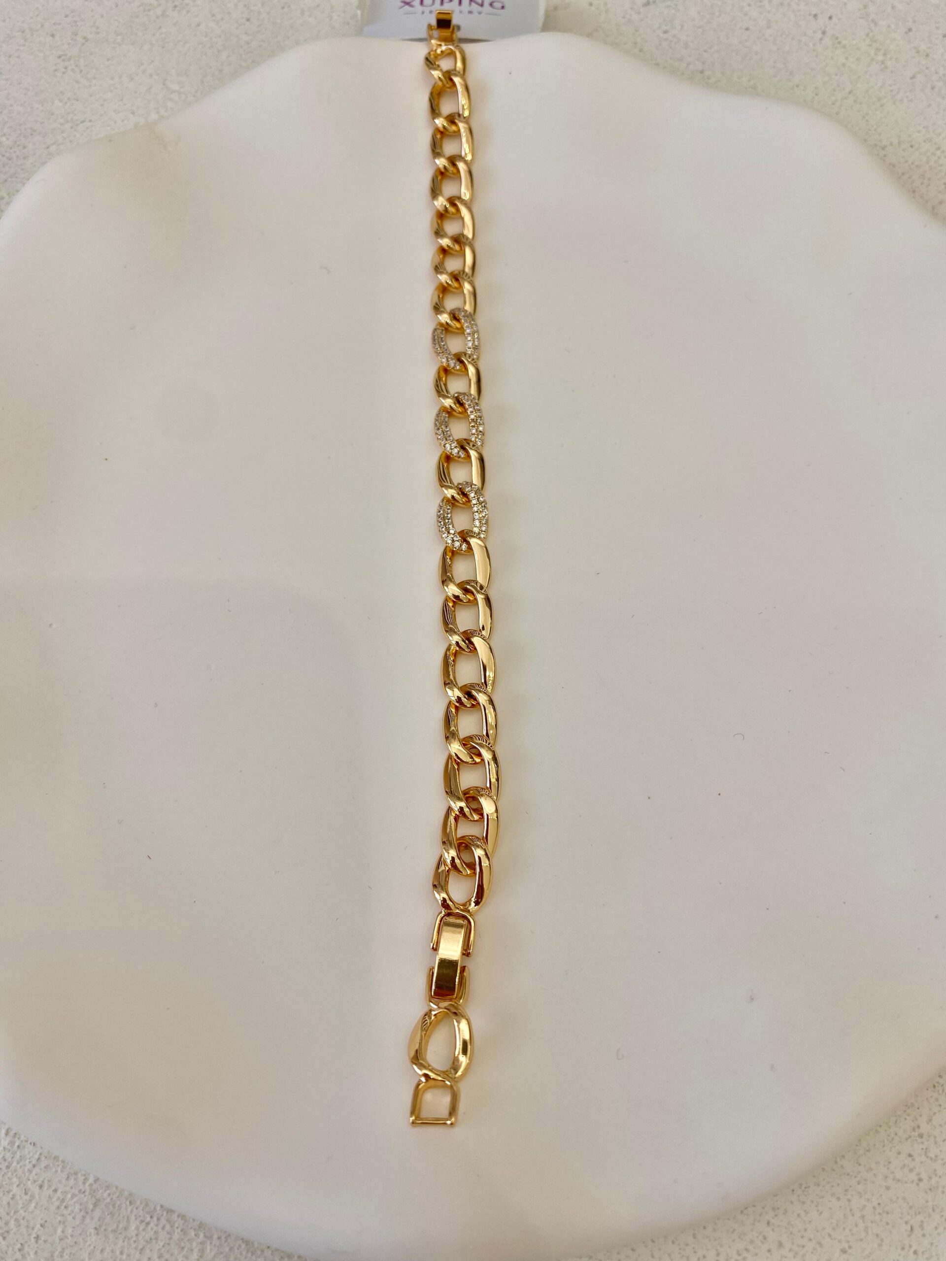 Xuping 14k Rose Gold Taşlı Zincir Bileklik - Görsel 3