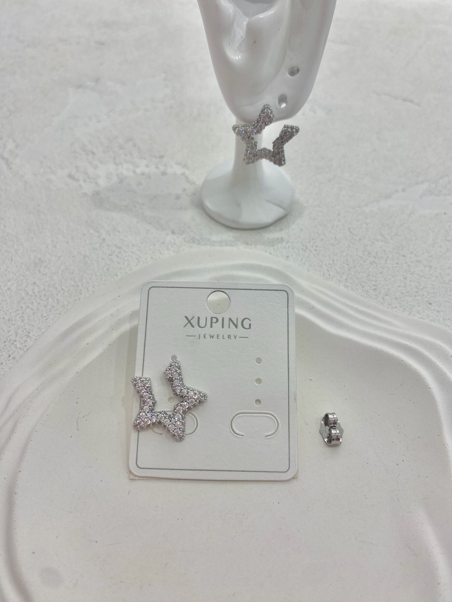 Xuping Taşlı Yıldız Küpe - Görsel 2
