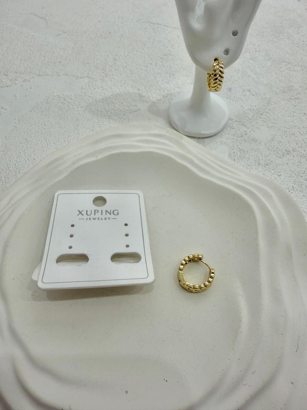Xuping 14k Başak Model Halka Çelik Küpe - Görsel 2