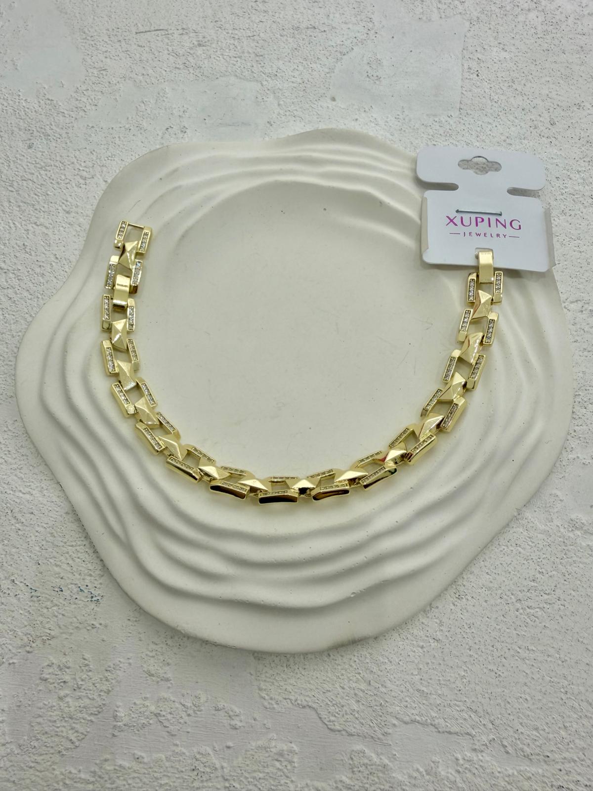 Xuping 14k Kare Model Taşlı Bileklik