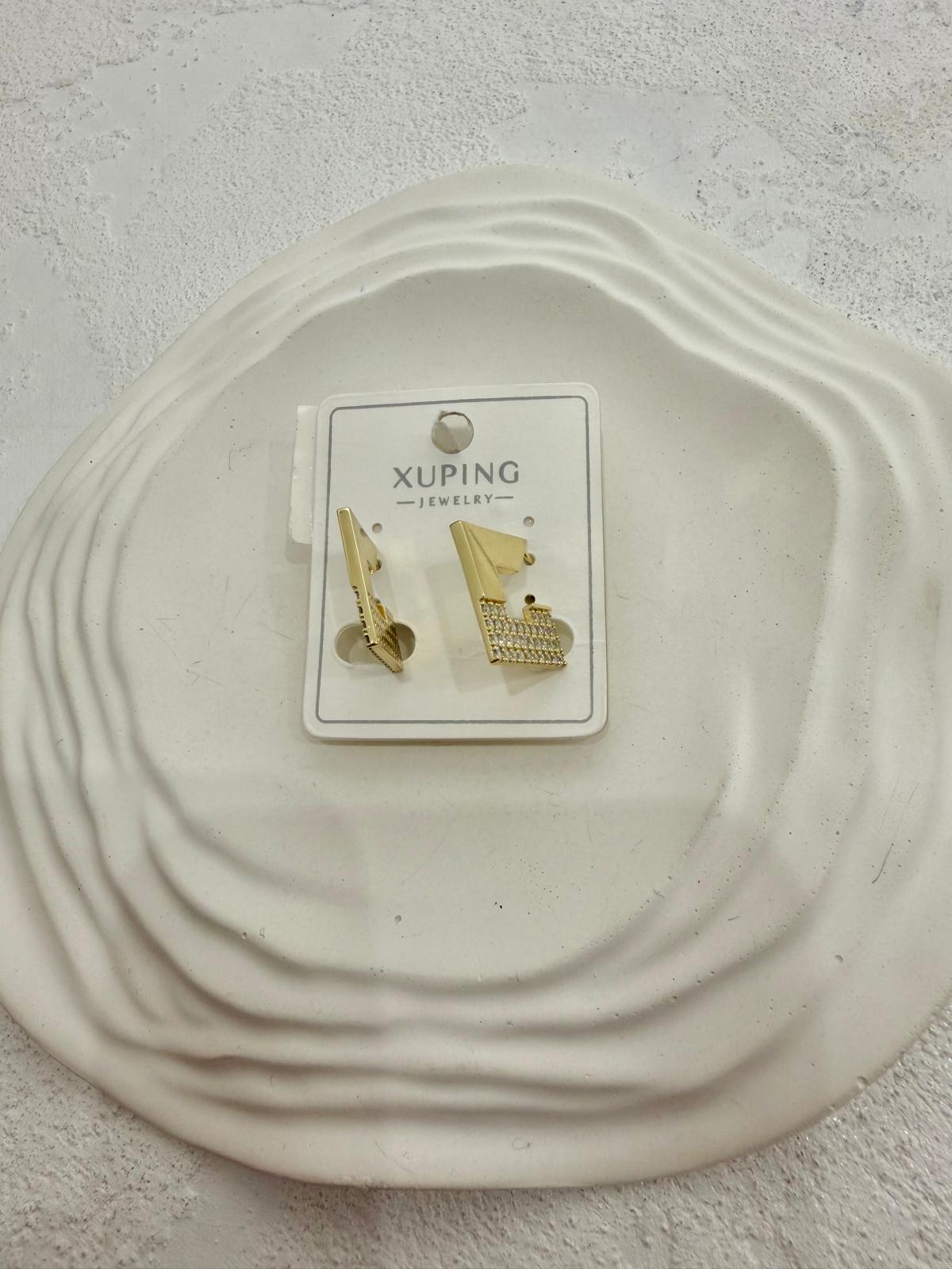 Xuping 14k Kare Model Taşlı Çelik Küpe