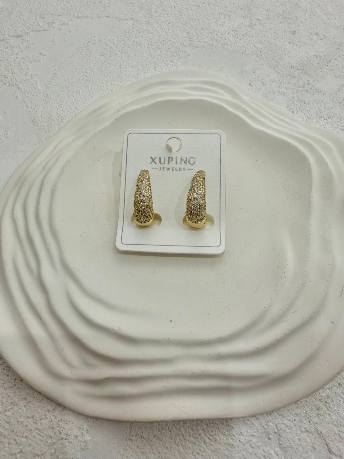 Xuping 14k Kristal Taşlı Çelik Küpe
