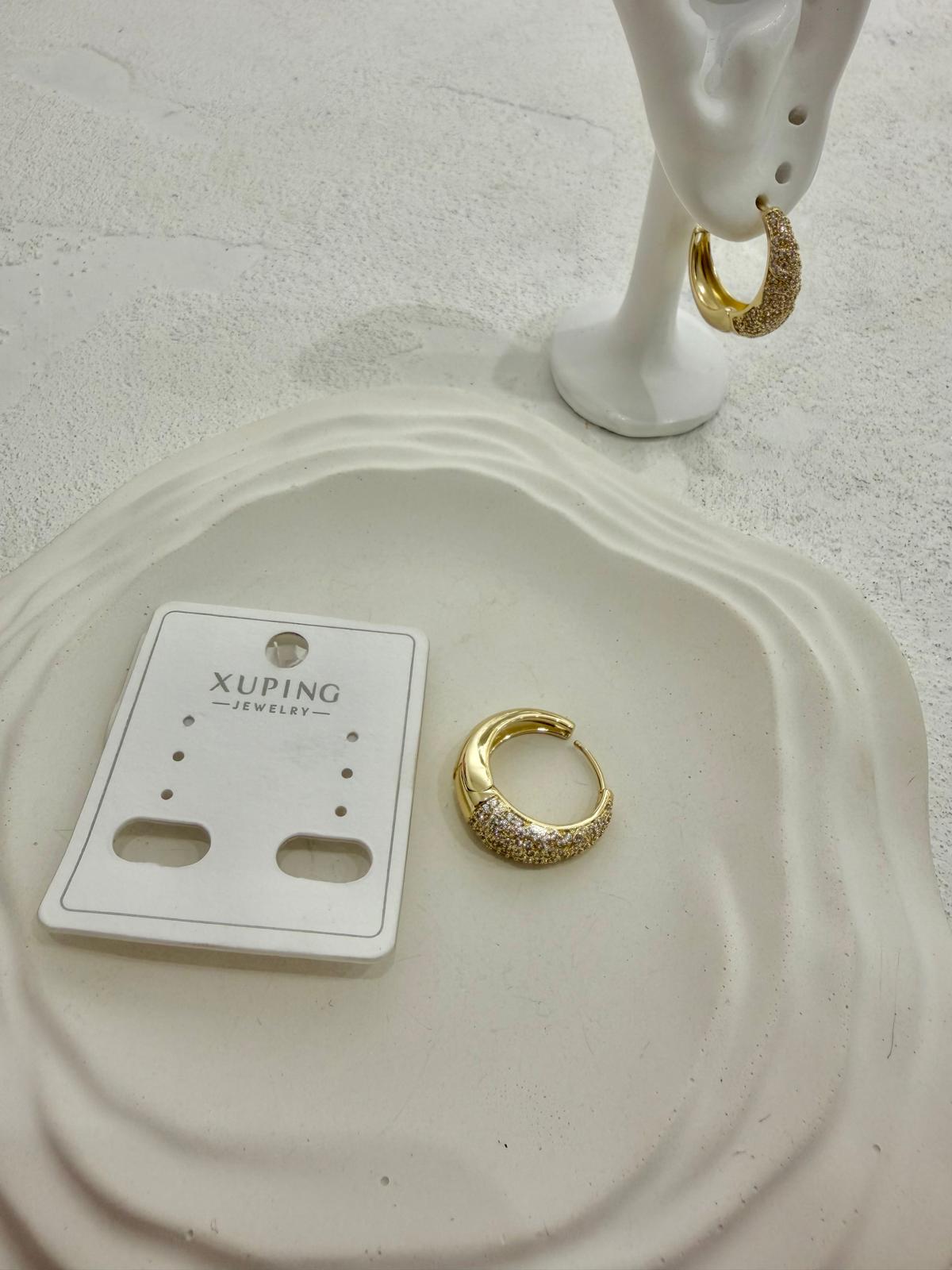 Xuping 14k Kristal Taşlı Çelik Küpe - Görsel 2
