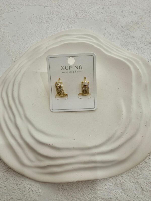 Xuping 14k Taşlı Yıldız Detaylı Çelik Küpe